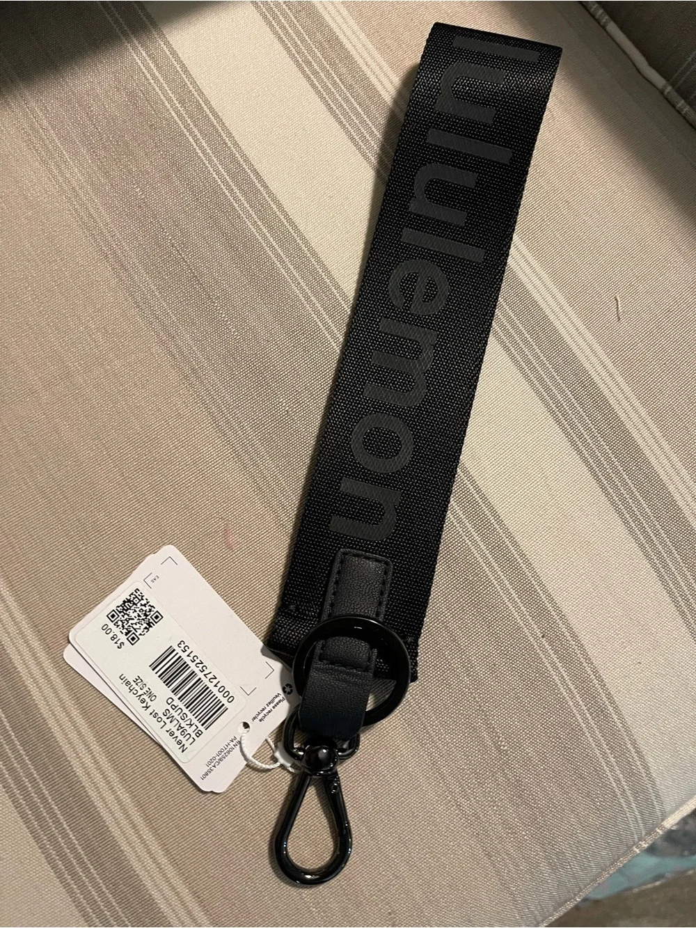 lululemon athletica Black Branded Key & Card Holder Strap